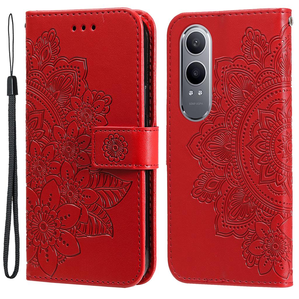 Pentru OnePlus Nord CE4 Lite 5G/Oppo K12x 5G (China) Husă Portofel din Piele PU cu Model Floral și Suport pentru Telefon