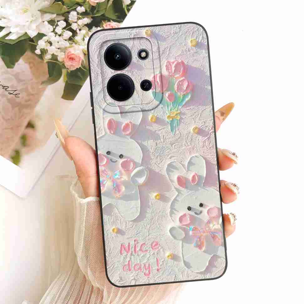 For Xiaomi Redmi 15C 4G Case Cute Couple Flower Cartoon Cover Phone Case For Xiaomi Redmi 15C Redmi15C 4G 5G Back Cover Capa