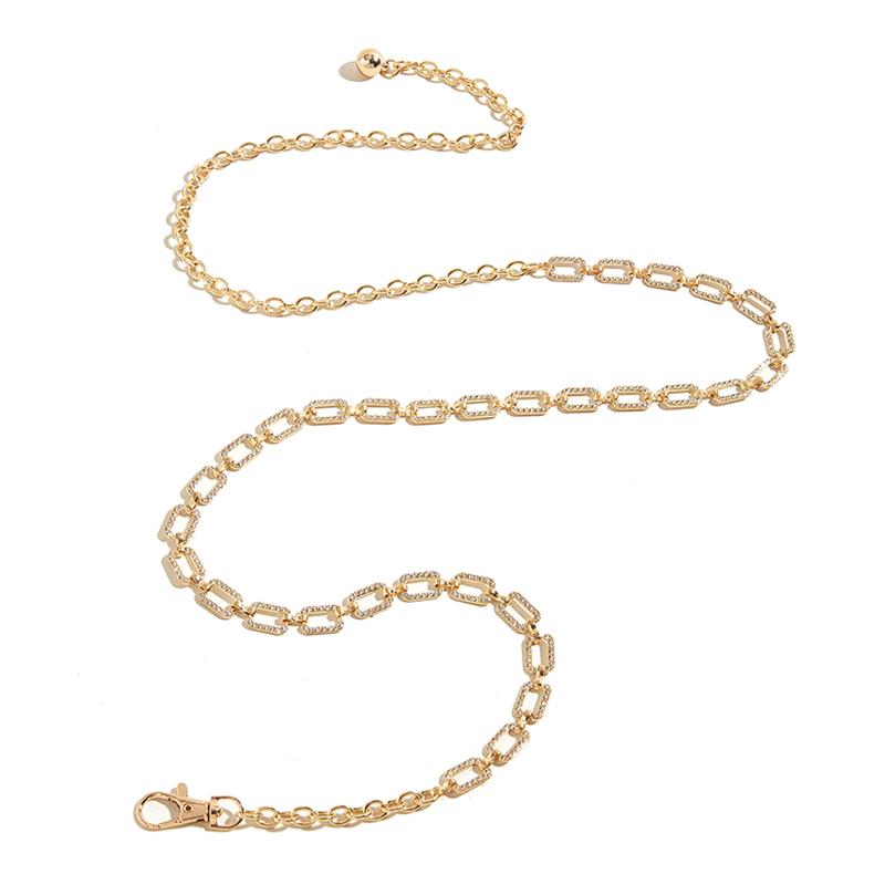 New Fashion Women'S Rhinestone Belt Metal Slim Waist Chain High Quality Versatile Dress Accessories Trendy Belt Bright Bride Bling Waist Chain Belt