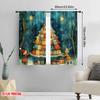 2pcs,2D plane printing Pattern Curtains Charming Festive Christmas Tree Scene (4) Versatile Durable Polyester (without rod)
