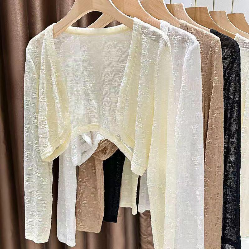 

Women s Lace Shawl: Summer See-through Sun Protection Cardigan, Ice Silk Mesh Camisole Cover-up. XXS Children s Size абрикосовий