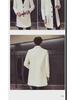Red Woolen Men's Mid-Length Korean Style Slim Windbreaker Coat