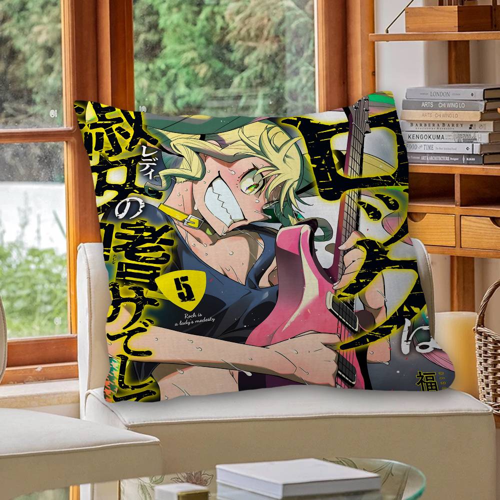Anime Rock Is A Ladys Modesty Cushion Cover Pillowcase Upholstery Sofa Throw Pillow Home Decor Pillowcas
