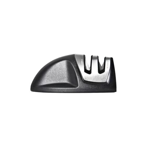 Professional Knife Sharpener - Made of Stainless Steel & Ceramic, 2-Stage Sharpening Design for Improved Sharpness, Compact Size Sharpening Stone,
