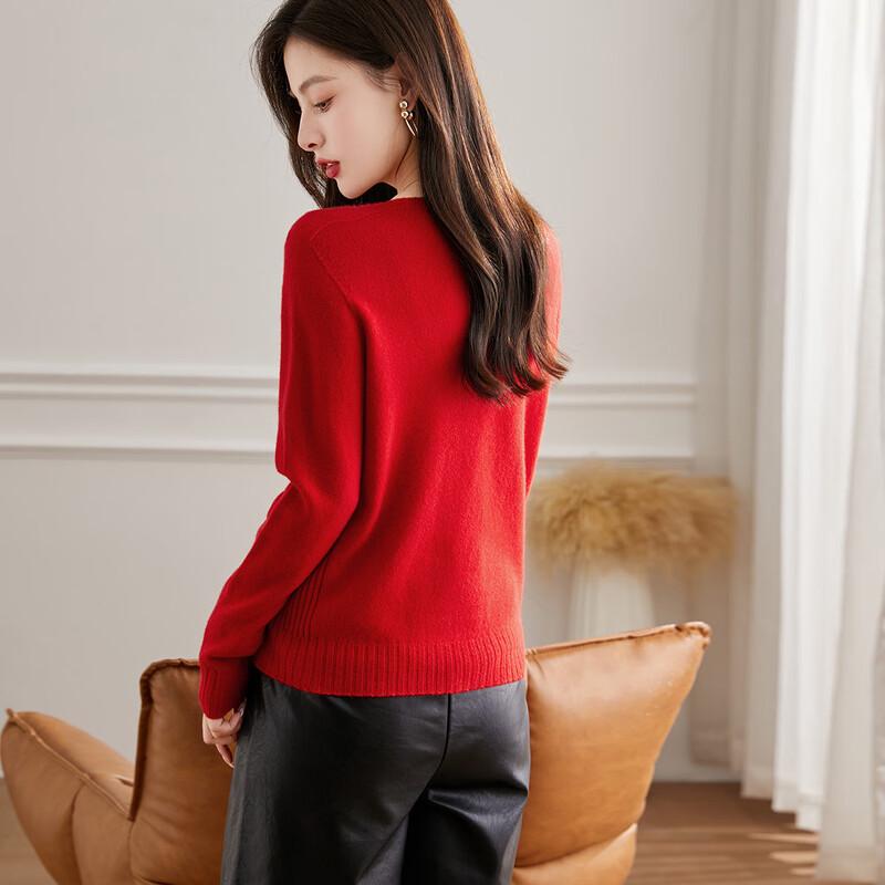 Srcr Women's 100% Lambswool Basic Knit Sweater