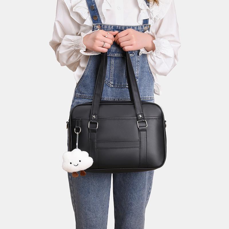 PU Women's Crossbody Bag: Japanese School Style JK Uniform Handbag, Solid Color Shoulder Bag for Student Commuting