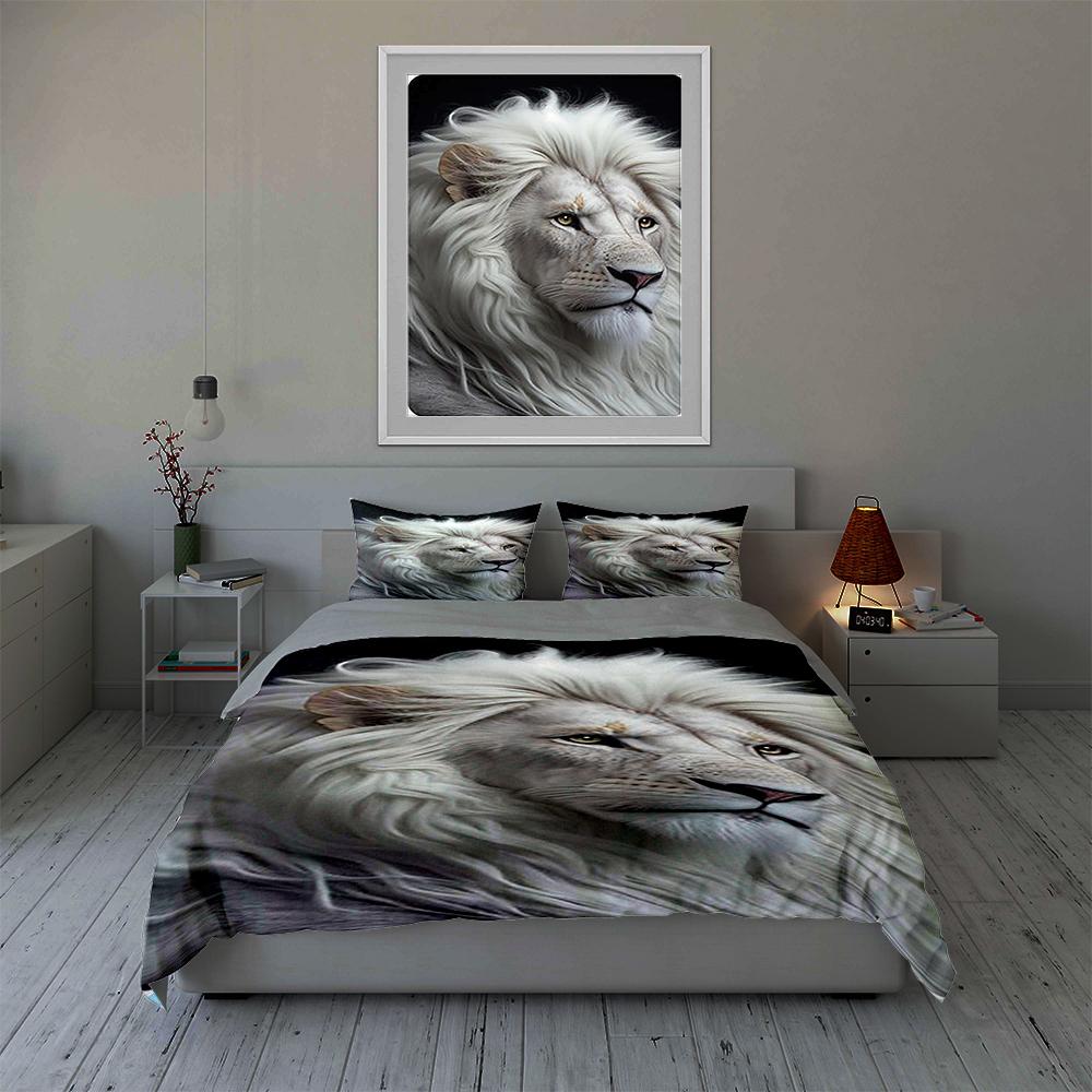 Majestic Lion Portrait. Bedding Duvet Cover Sets Duvet Covers Pillowcases Gifts (1 * Duvet Cover 2 * Pillowcases, Without Duvet Insert)