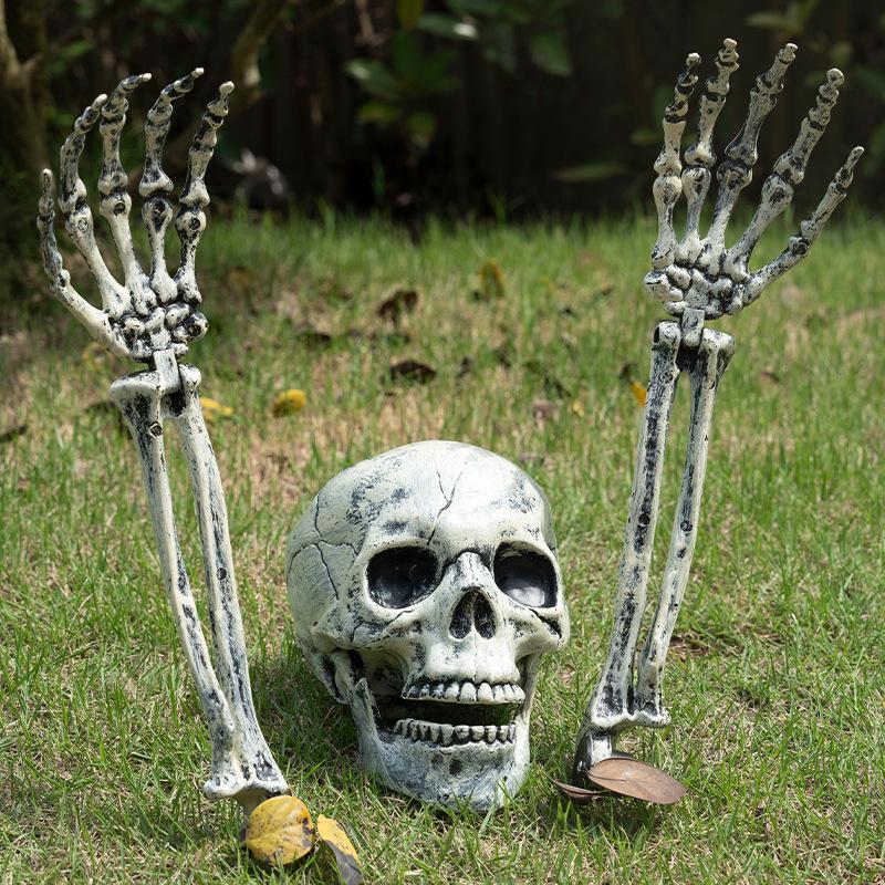 Halloween Leuchtende Skeletthand Dekorationen für Außenrasen und Hof Atmosphäre