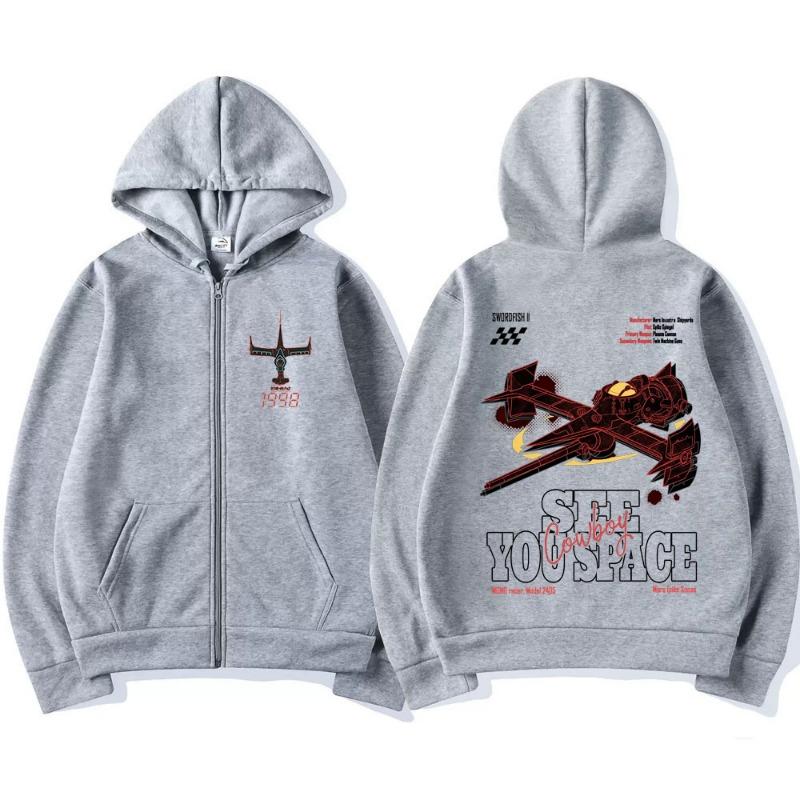 Felpe con zip Cowboy Bebop Spike Spiegel Manga Uomo Donna Moda Maniche Lunghe Oversize Felpe con zip Pullover Cappotti