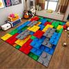 Colorful Building Block Pattern Area Rug for Children's Playroom Decor Suitable for use as an anti-slip for living room bedroom sofas