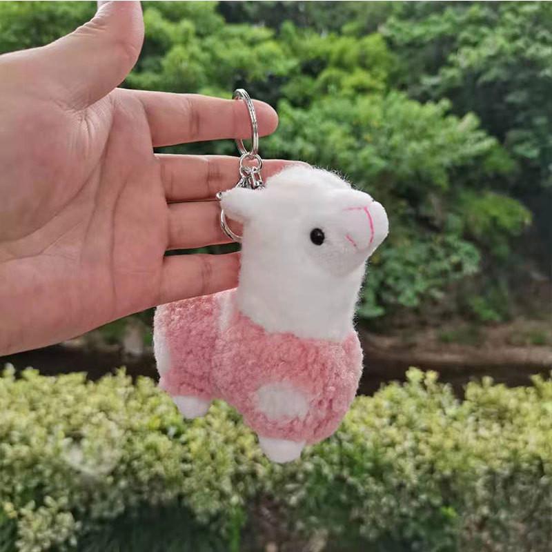 Lovely Alpaca Miniature Plush Toy Keychain For Kids Backpack Or Keyring Use