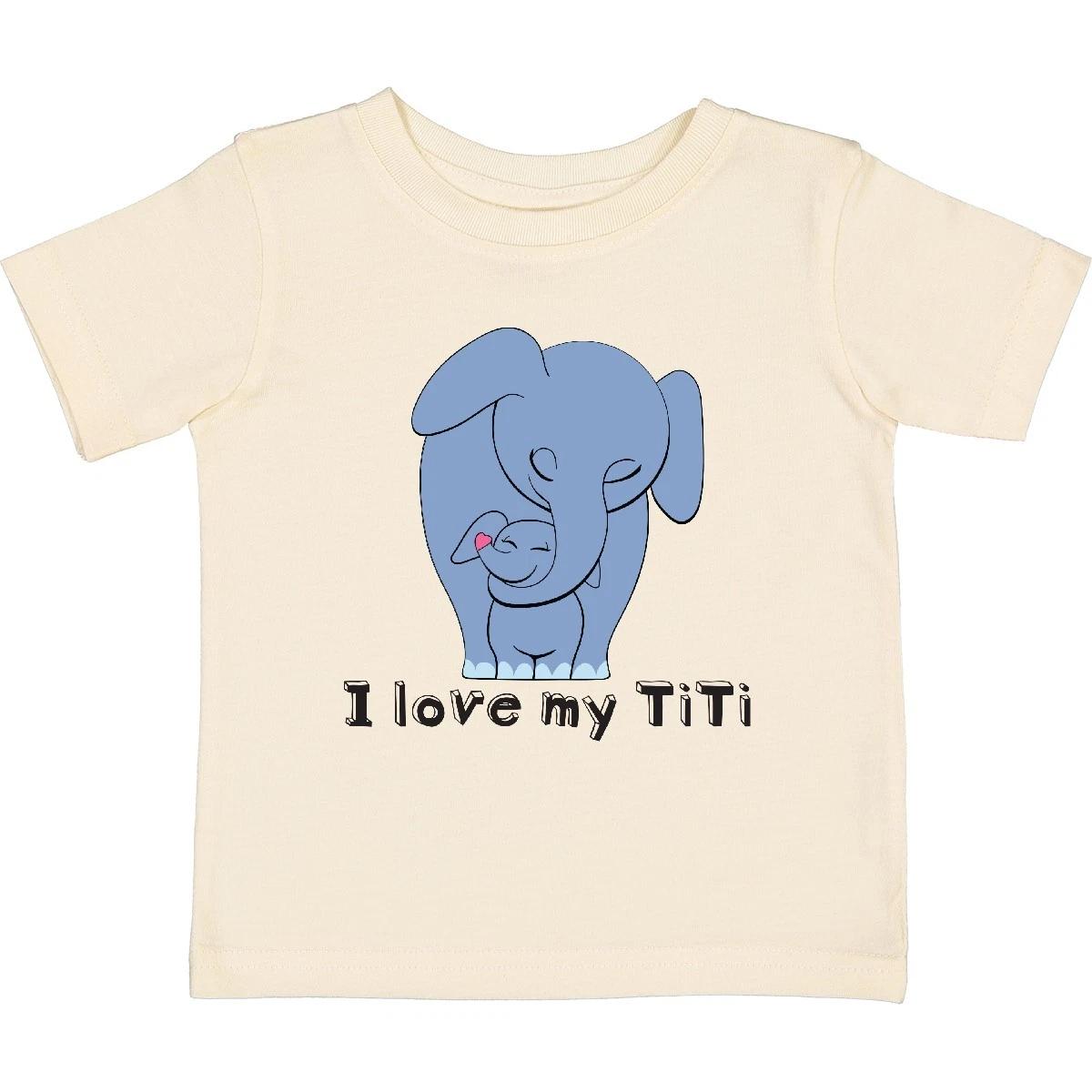 Inktastic I Love My TiTi Elephant Blue Baby T-Shirt Uncle Nephew Calf Infant 100