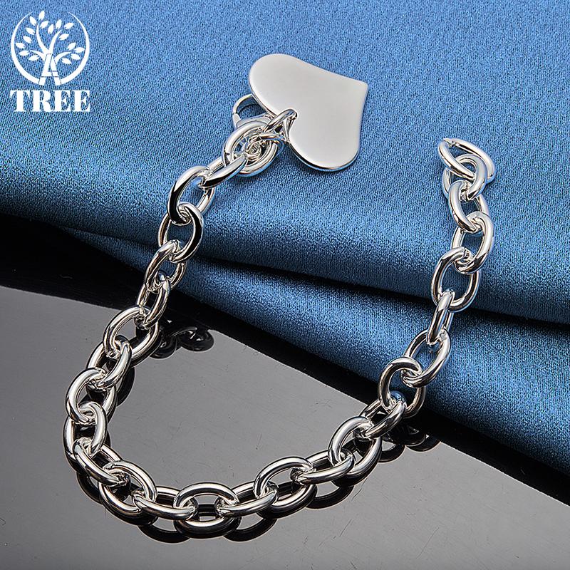 Bijuterii brățară cu pandantiv inimă dragoste din argint 925