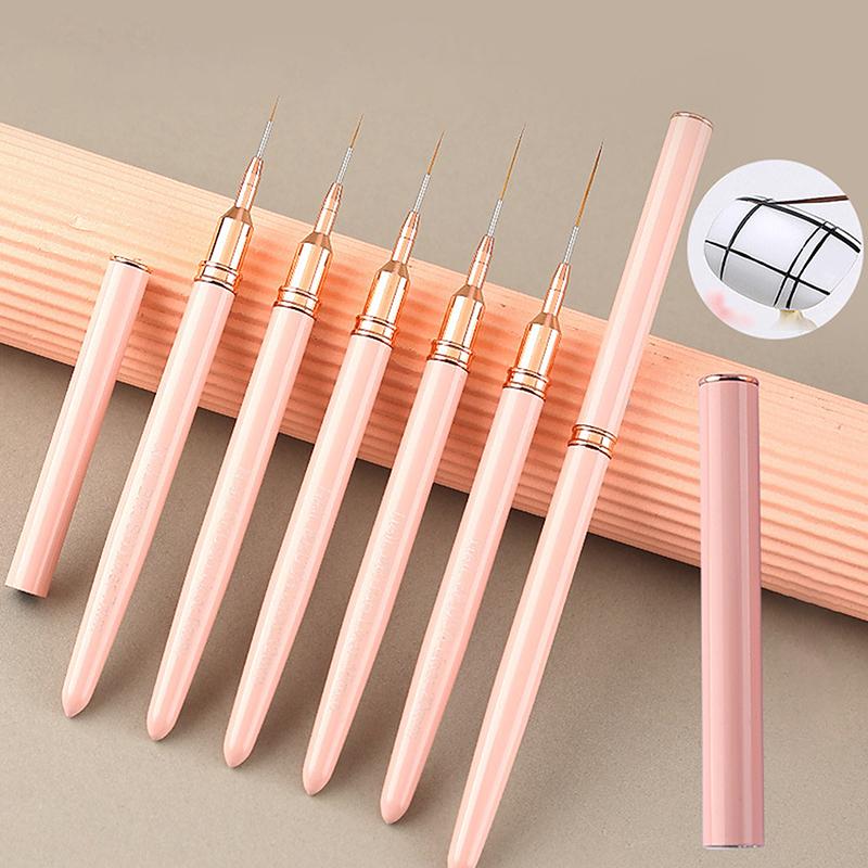 5Pcs Nail Art Liner Brush Set Uv Gel Nail Brushes Kits French Stripe Line Painting Drawing Flower Pen Professional Manicure Tool