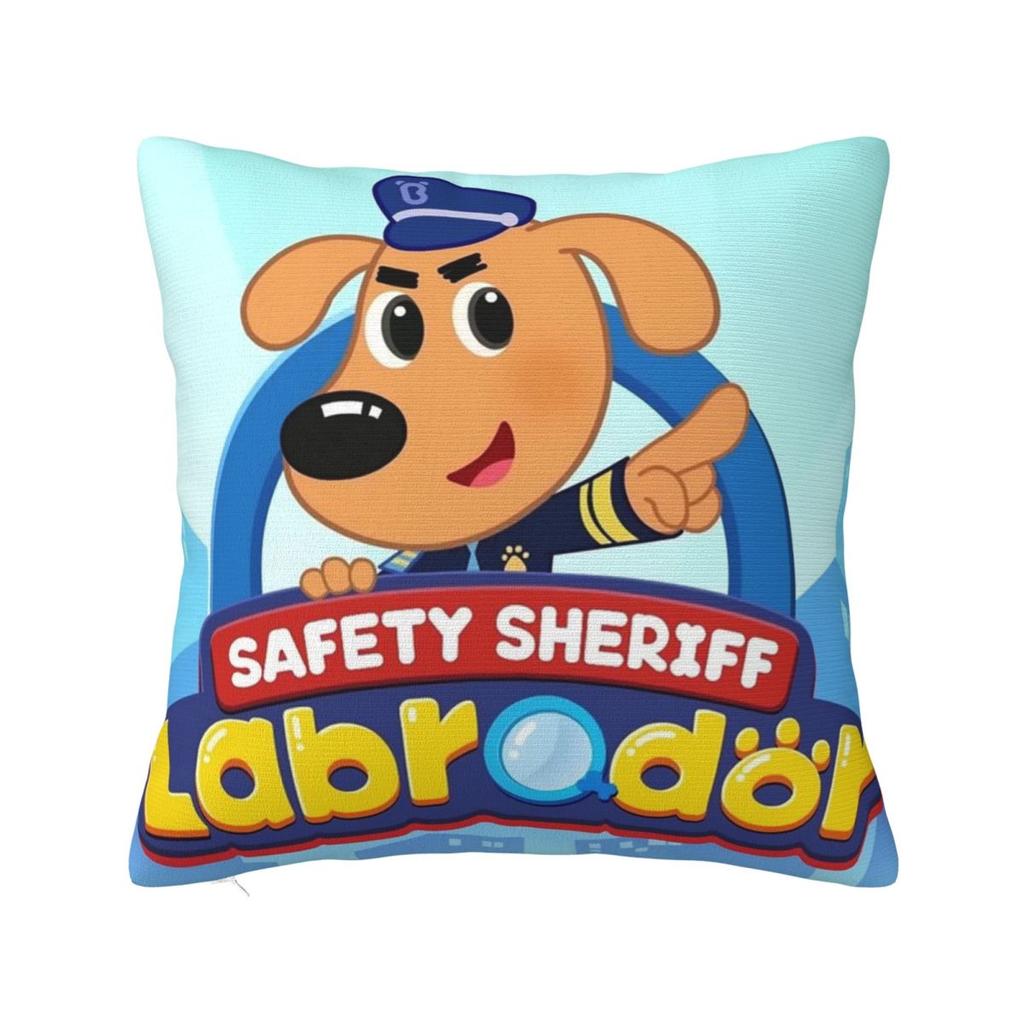 Sheriff Labrador Square Pillowcase Cushion Cover Comfort Pillow Case Throw Pillow Cover for Home Bedroom Car
