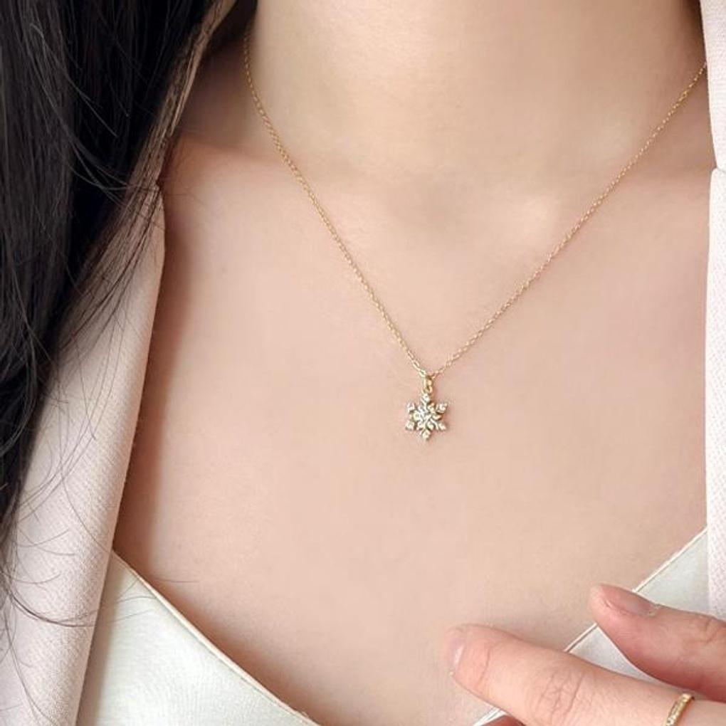 Damers Dagliga Iskristall 925 Silver Halsband