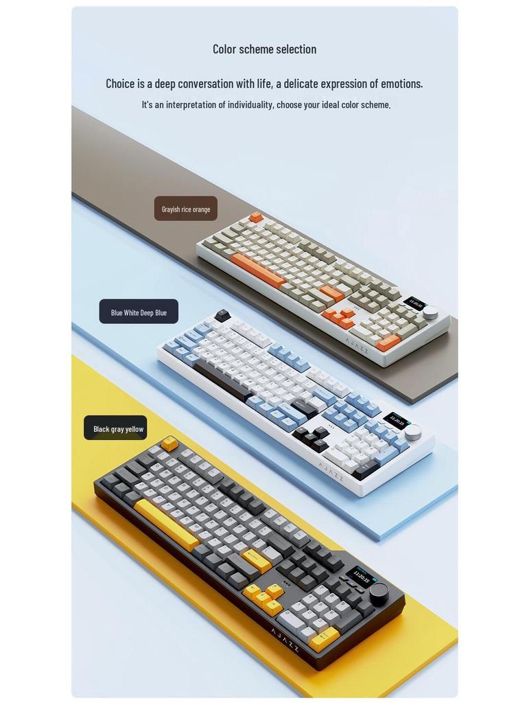 AJAZZ AK35I V3 Hot-Swap Mechanical Keyboard, Gasket Mount, PBT Keycaps