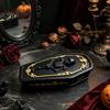 Desktop Sundries Organizer Gothic Skull Casket Jewelry Box, Resin Spooky Storage Figurine for Rings, Halloween Dark Tabletop Organizer, Unique