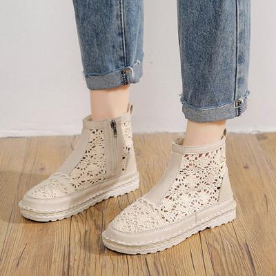 Fashion Hot Selling 2025 New Women's Breathable Mesh Boot Summer Shoes Lace Walking Shallow New Solid Non Slip Casual Shoes 35-40  Shoes