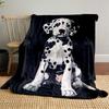 Dalmatian Puppy On Black for All Seasons Blanket Lunch Break Throw Gift