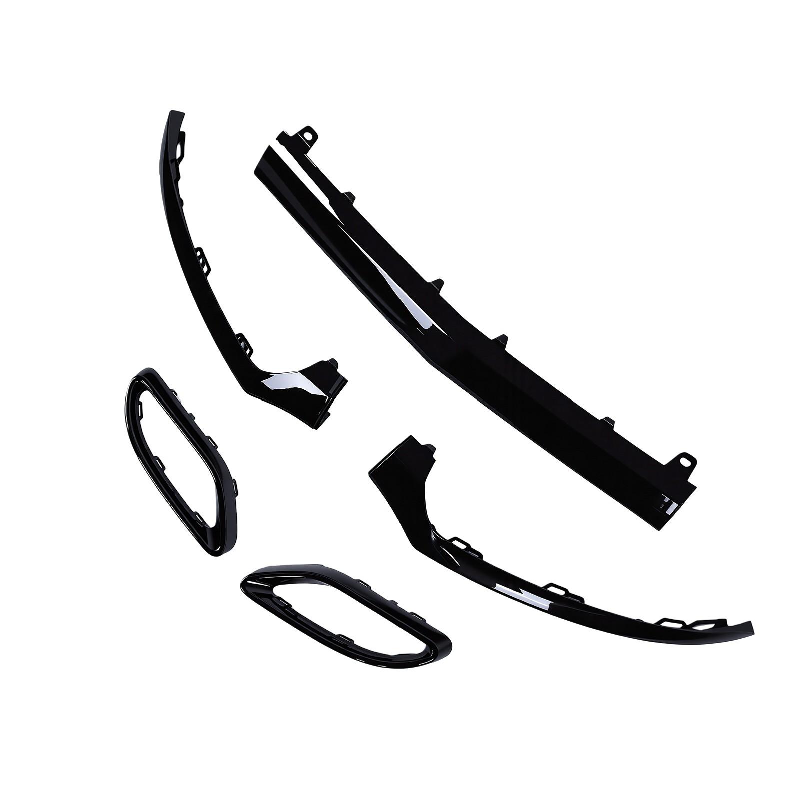 Bumper Lower Grille Trim Mold Kit en Uitlaatpijp Covers 2058851374 2058852221 Vervanging voor C-Klasse W205 C205 A205