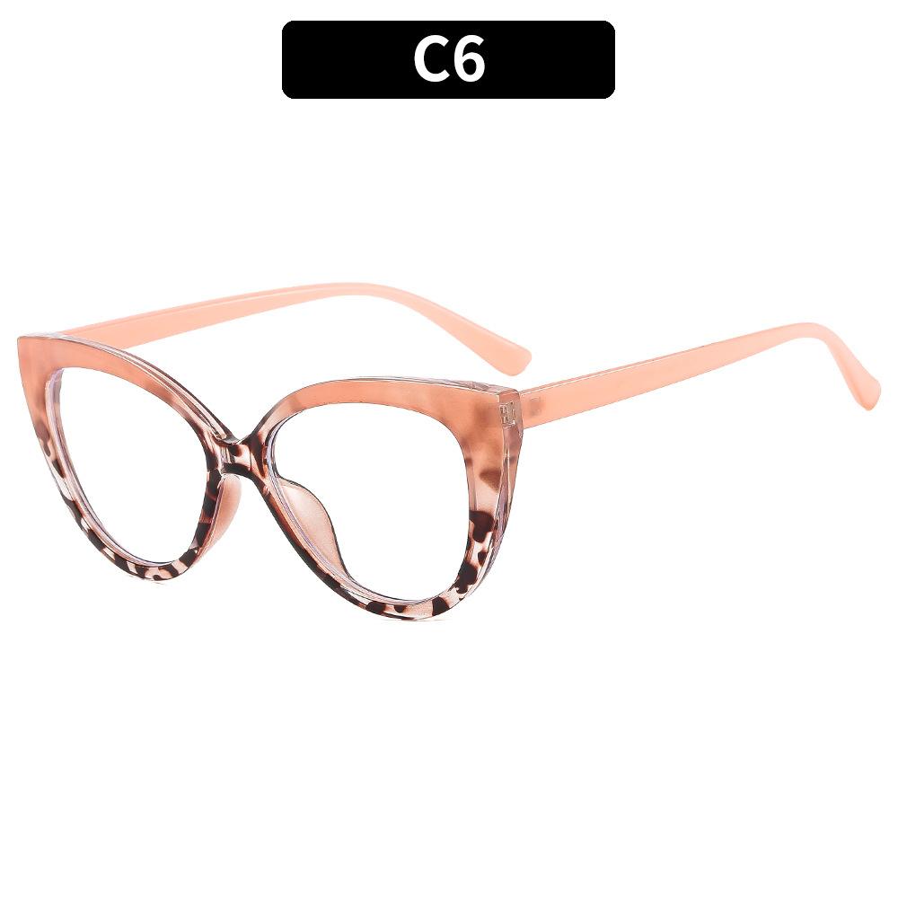 

Anti-blue cat eye flat mirror personalized color matching plain simple glasses frame glasses frame