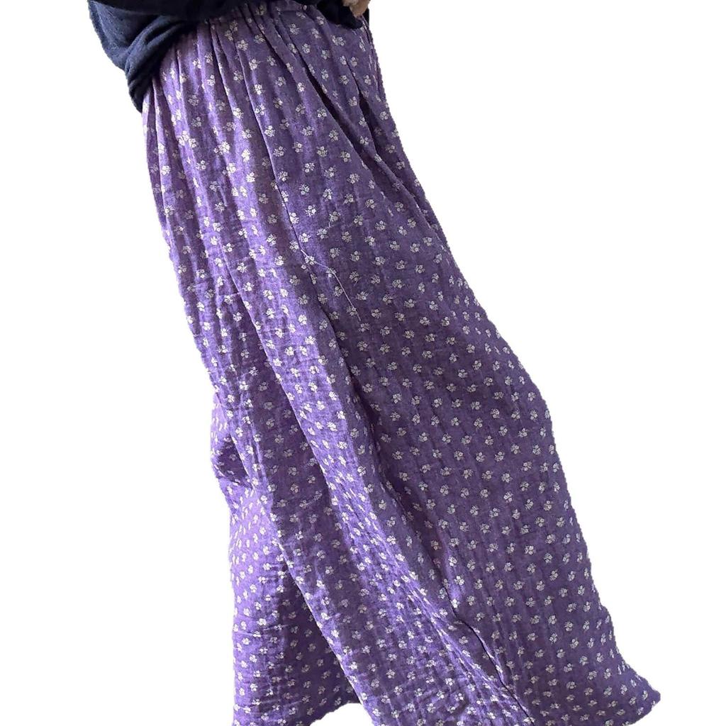 [Spot] Korean sweet floral casual pajama pants women's trousers summer walking pants home wide-leg trousers outer wear