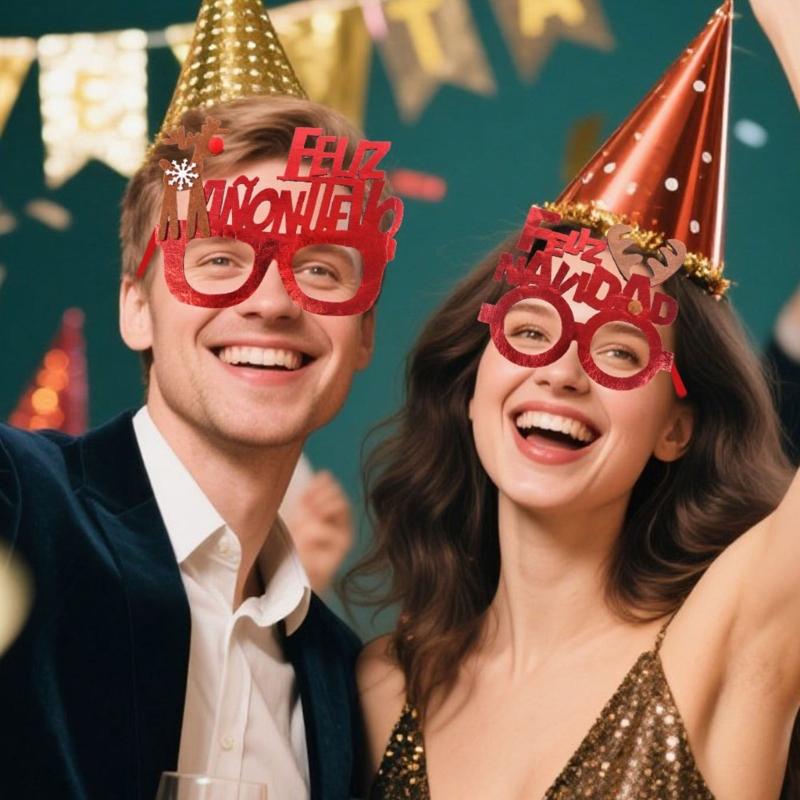 2026 Christmas Eyewear For Costumes Adults Kids Reusable Party Props Foldable Frame Costume Glasses
