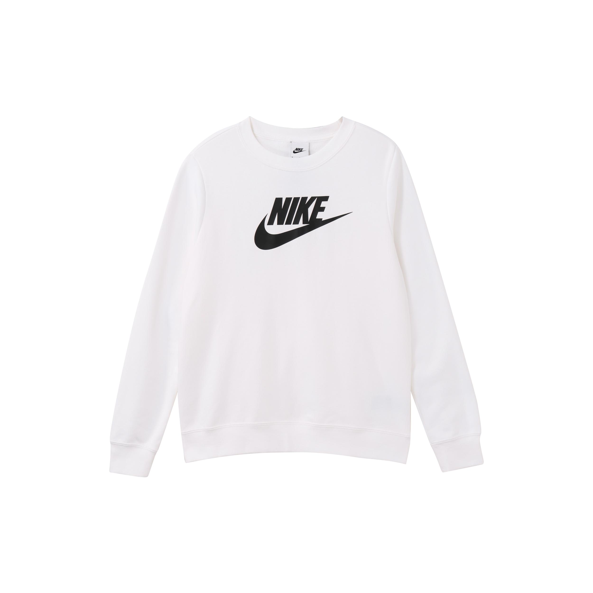 

New Nike Sportswear Club Fleece Women s Logo Crew Neck Sweatshirt White DQ5833-100 S