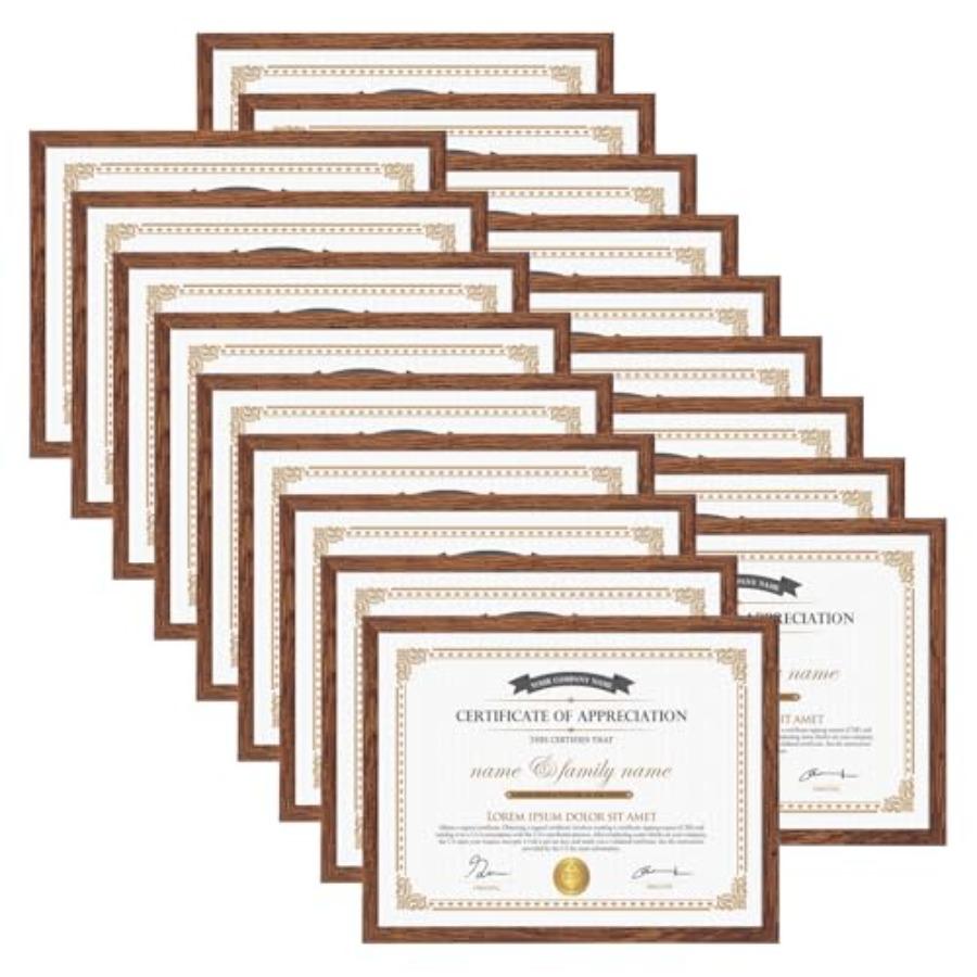 18 Packs 8.5x11 Multi Plastic Picture Frames Set with Plastic Cover Certificate Frames for Document Diploma Award Light Weight