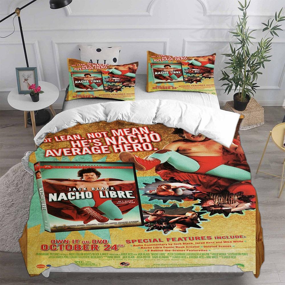 Nacho Libre Bedding Sets Comforter Quilt Bed Cover Duvet Cover Pillow Case 2-3 Pieces Sets Kids Adult Size Bedroom Decoration