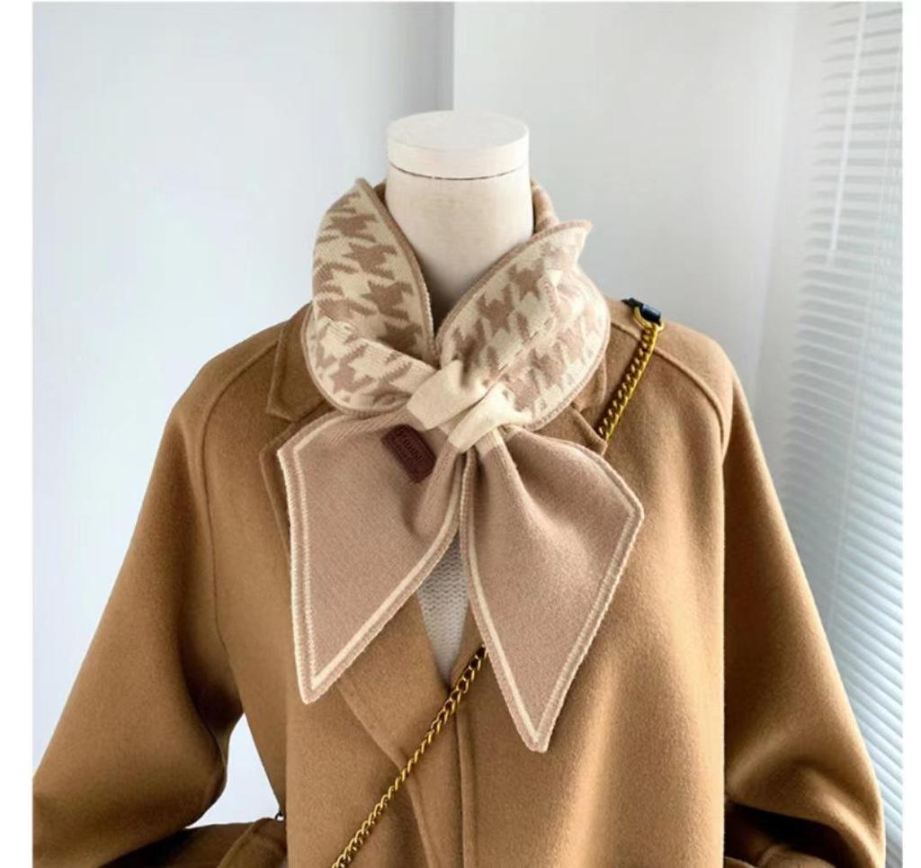 Damen Hahnentritt Schal - Koreanischer Stil, Herbst/Winter, Warmer & Niedlicher Kragen, 2022 Erweiterte Kollektion