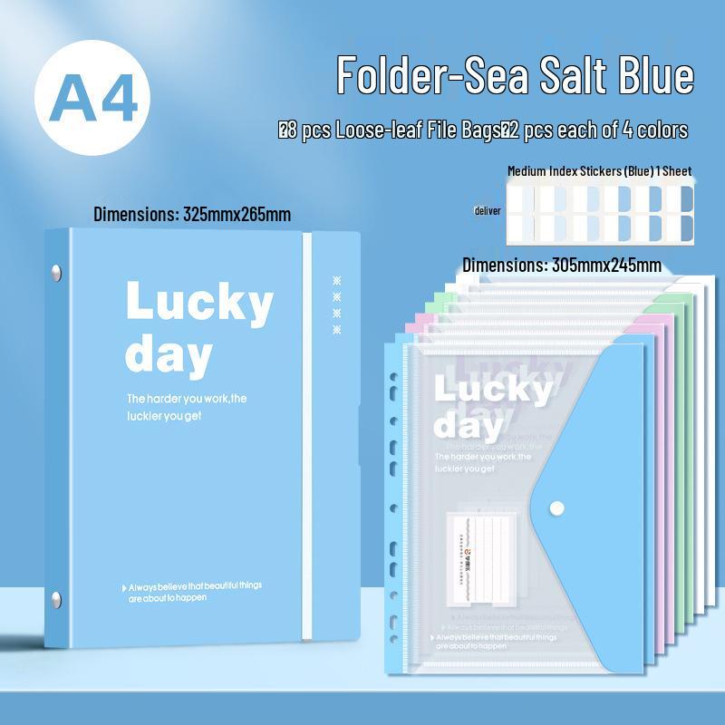 A4 Loose-Leaf File Bag for Documents and Test Papers