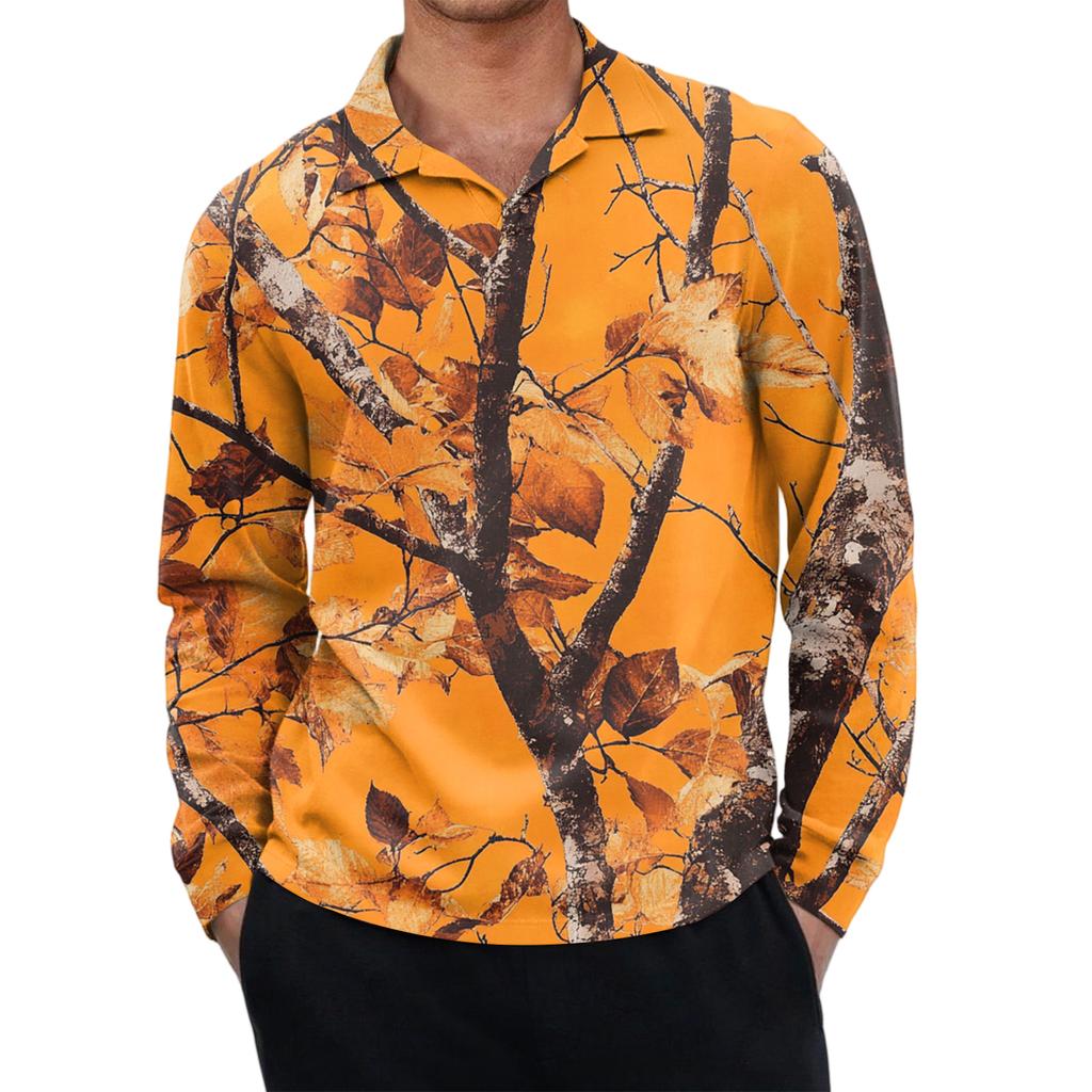 Men's Casual Retro Small V-neck Long-sleeved Top