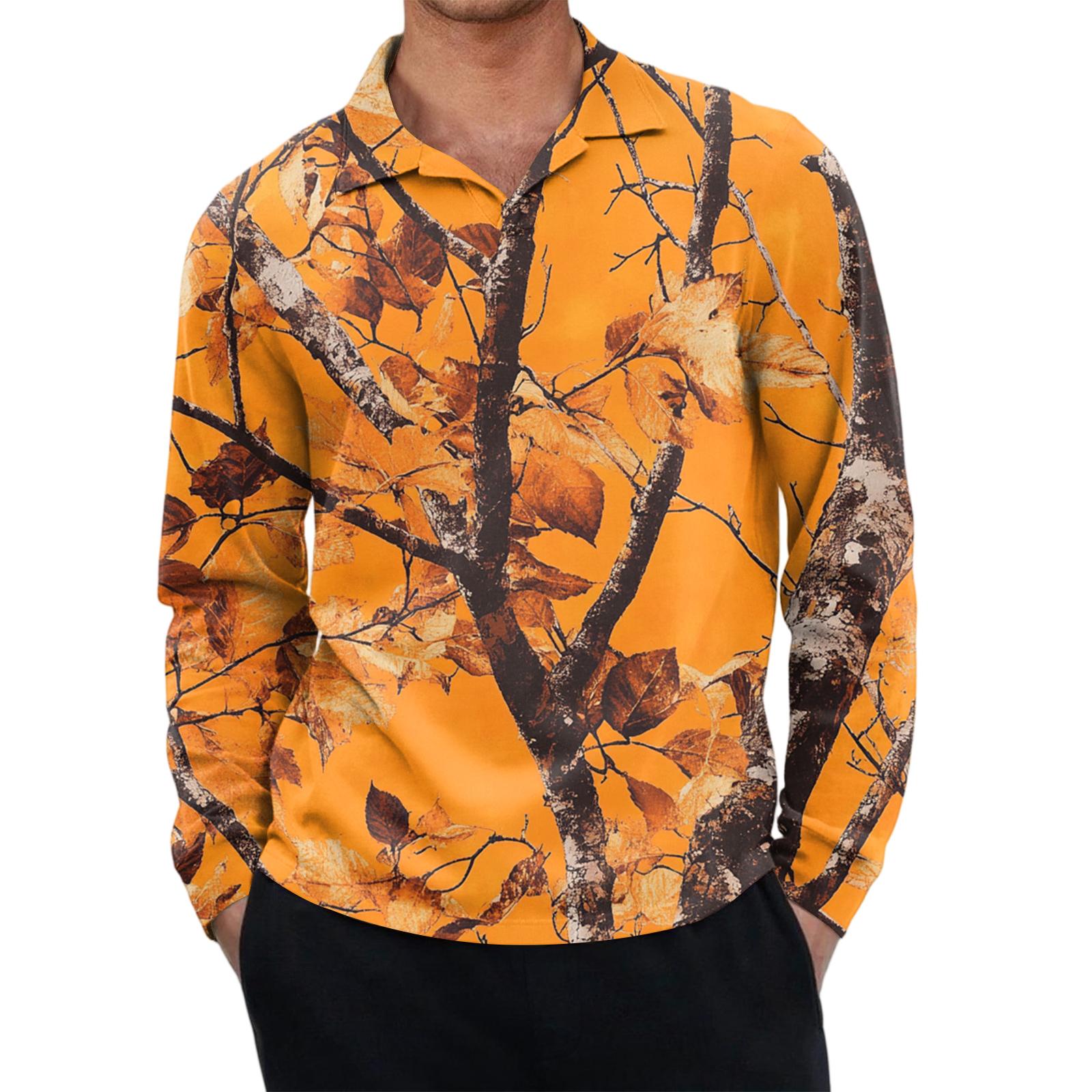 

Мужской повседневный ретро топ с маленьким V-образным вырезом и длинными рукавами XL оранжевый