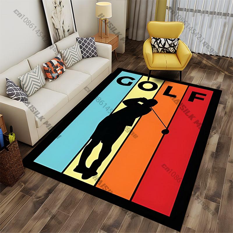 Colorful Golf Silhouette Design Carpet Yoga Living Room Room Decor Children's Crawling Mat Doormat Area Rug Games Mat