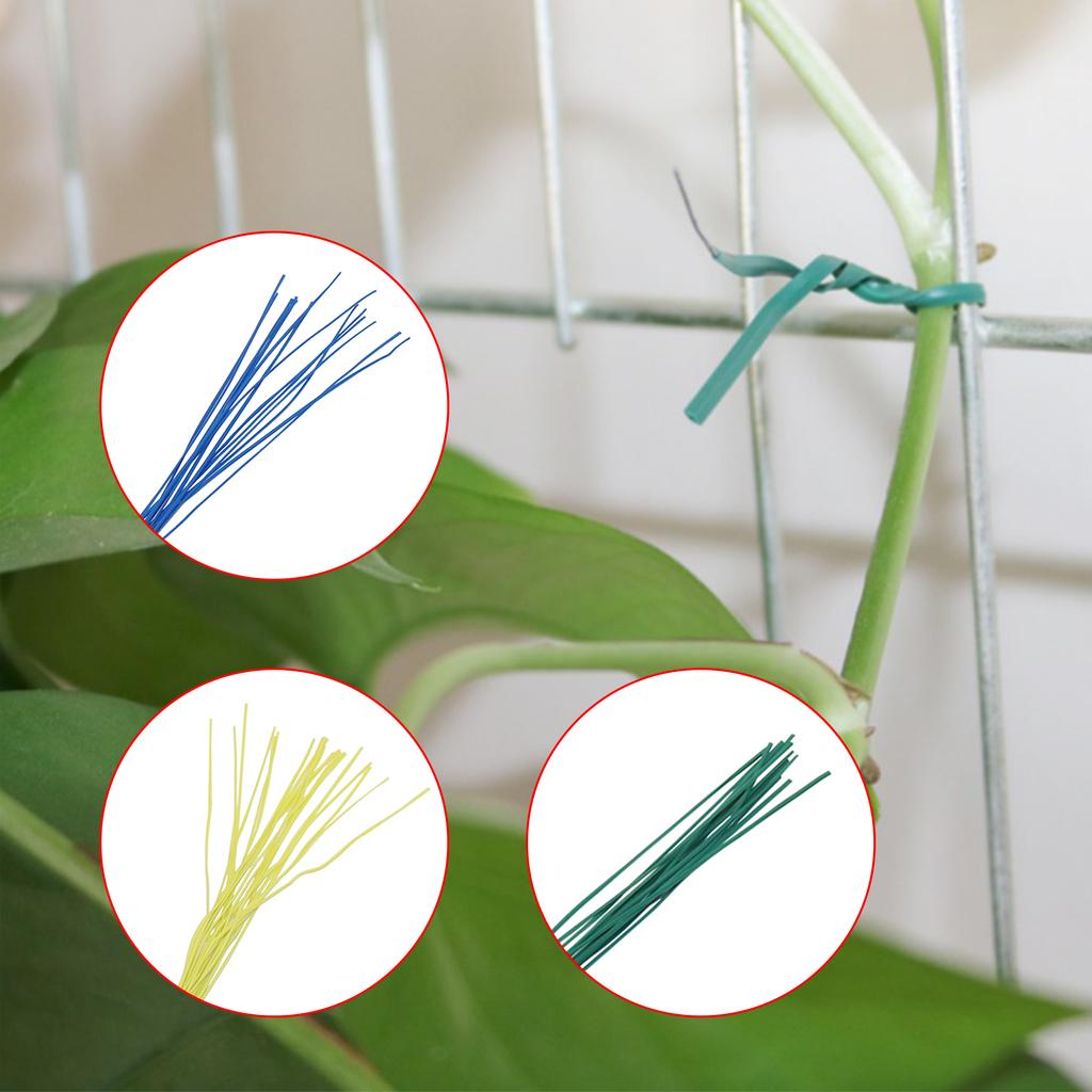 100PCS Oblate Gardening Cable Ties Reusable Iron Wire Twist Tie for Flower Plant Climbing Vines Multifunction Coated Fix Strings
