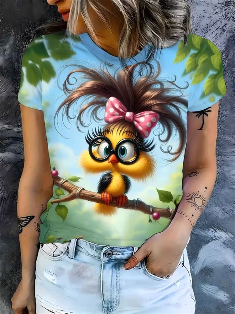 3D Gedrucktes T-Shirt Für Damen Oversized T-Shirts Tops Sommer Neue Harajuku T-Shirts Y2k Tops Lockere Kurzarm Pullover Kleidung