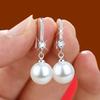 Exquisite Mode Silberfarbe Wasser Imitationsperlen Hängeohrringe für Damen Glänzende Rote Grüne Runde Ohrringe Schmuck Geschenk 2025