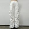 Women's Street Hipster Hip Hop Solid Colour Trousers Workwear Multi-Pocket Straight Leg Pants