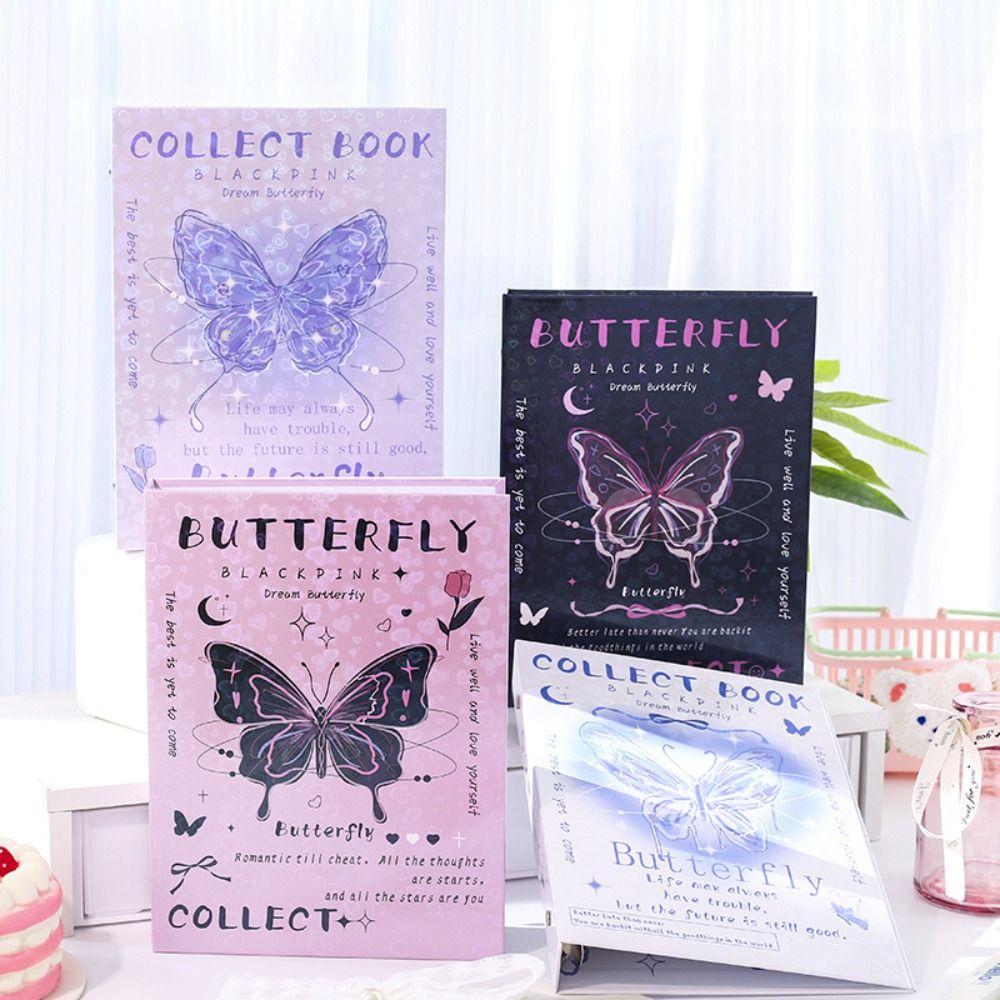 

Фотоальбом с отрывными листами, с узором бабочки, держатель для фотокарт, коллекция фотокарточек, книги, подарок