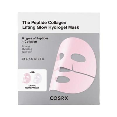 Peptide Collagen Lifting Glow Hydrogel Mask 1 Pack (3 Sheets) | Deep Hydration, Skin Density Support, Transparent Melting Hydrogel Sheet