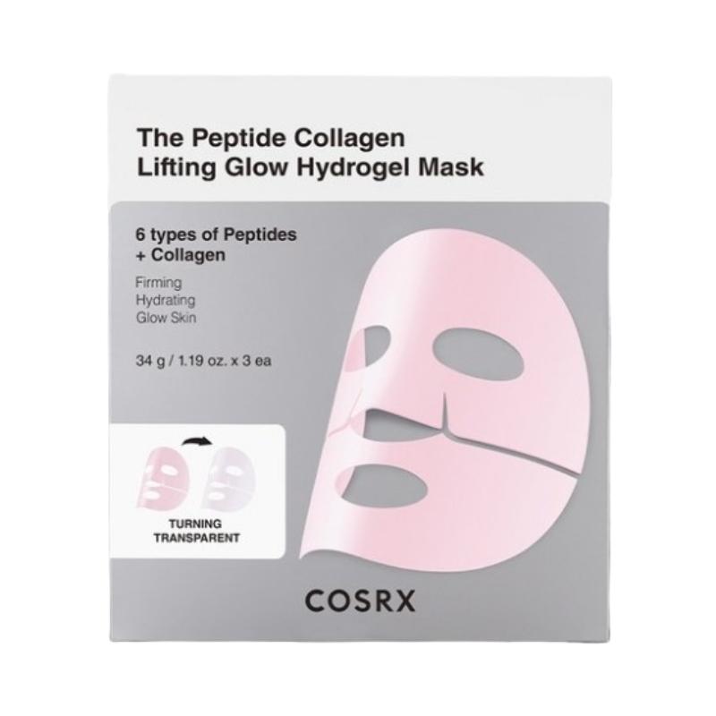 

COSRX Peptide Collagen Lifting Glow Hydrogel Mask 1 Pack (3 Sheets) | Deep Hydration, Skin Density Support, Transparent Melting Hydrogel Sheet 1 pack (3 Sheets)