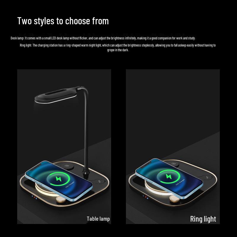 3-in-1 Wireless Charging Lamp for Huawei & Apple Phones, Earphones, Watches