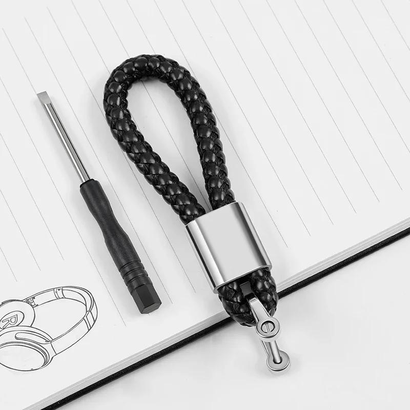 2025 Heißes Auto-Styling 3D Metall+Leder Geflochtenes Gewebtes Seil Schlüsselanhänger Für BMW M power X1 X3 X5 X6 Performance M3 M5 E90 E39 E46 Zubehör