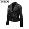 Pu Leather Jacket Female Short Collar Jacket Spring Korean Slim Biker Leather Jacket