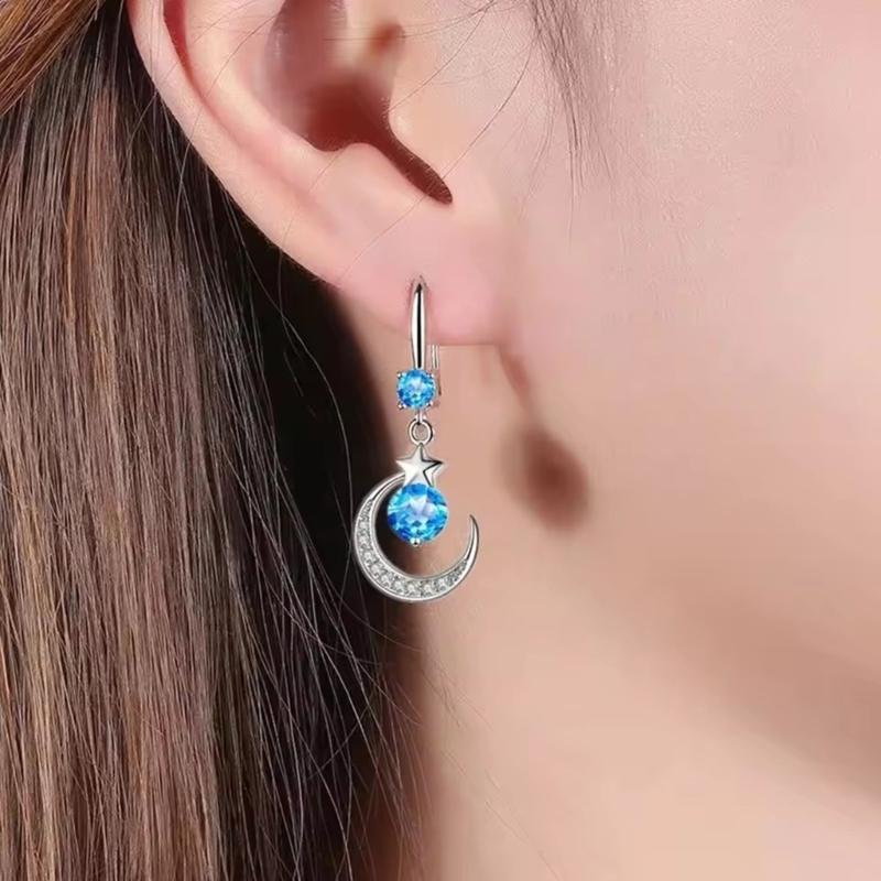 Drop Earrings Moon and Star Charm Earrings Girl Accessories Fashion Females Ear Jewelry Suitable for Party Daily Wear