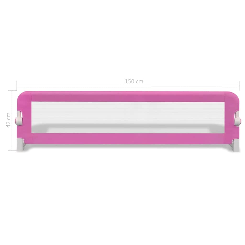 Vidaxl Baby Bed Rails, 2 Pcs, Pink, 150X42 Cm