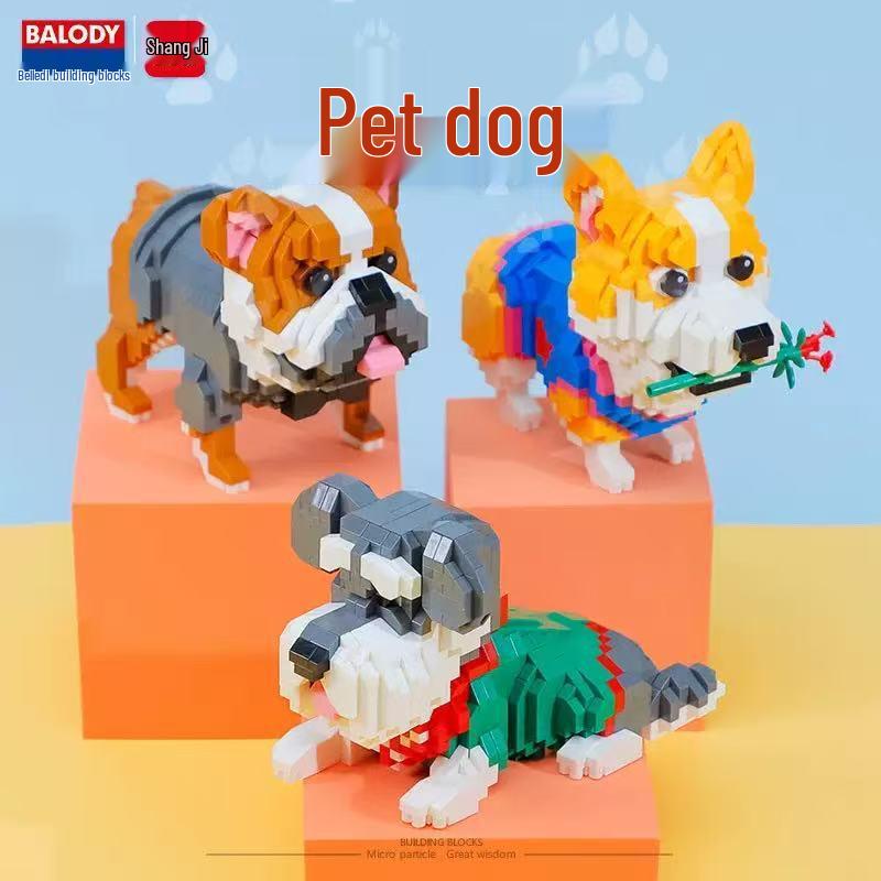 BeleDi Dog Building Blocks Toy: Children's Educational Gift & Cute Dog Model Assembly Set