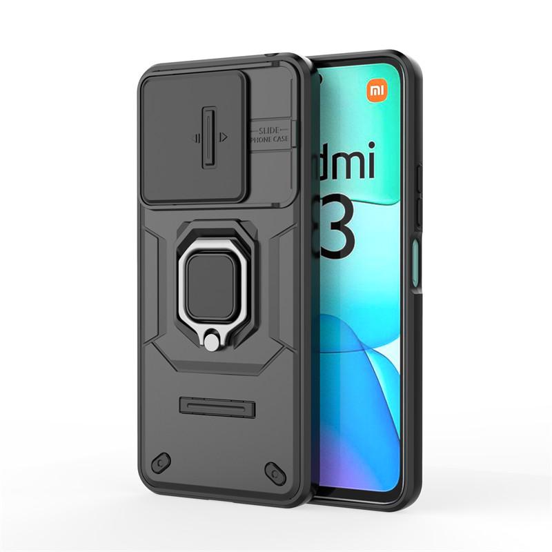 For Xiaomi Redmi 13 4G Case Slide Camera Phone Case Xiaomi Redmi 13 4G Cover Armor PC Shockproof Stand Cover Xiaomi Redmi 13 4G